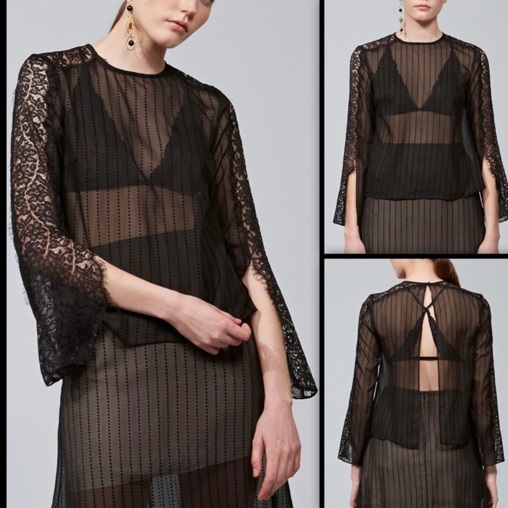 NWOT Keepsake the Label  Black Lace Top